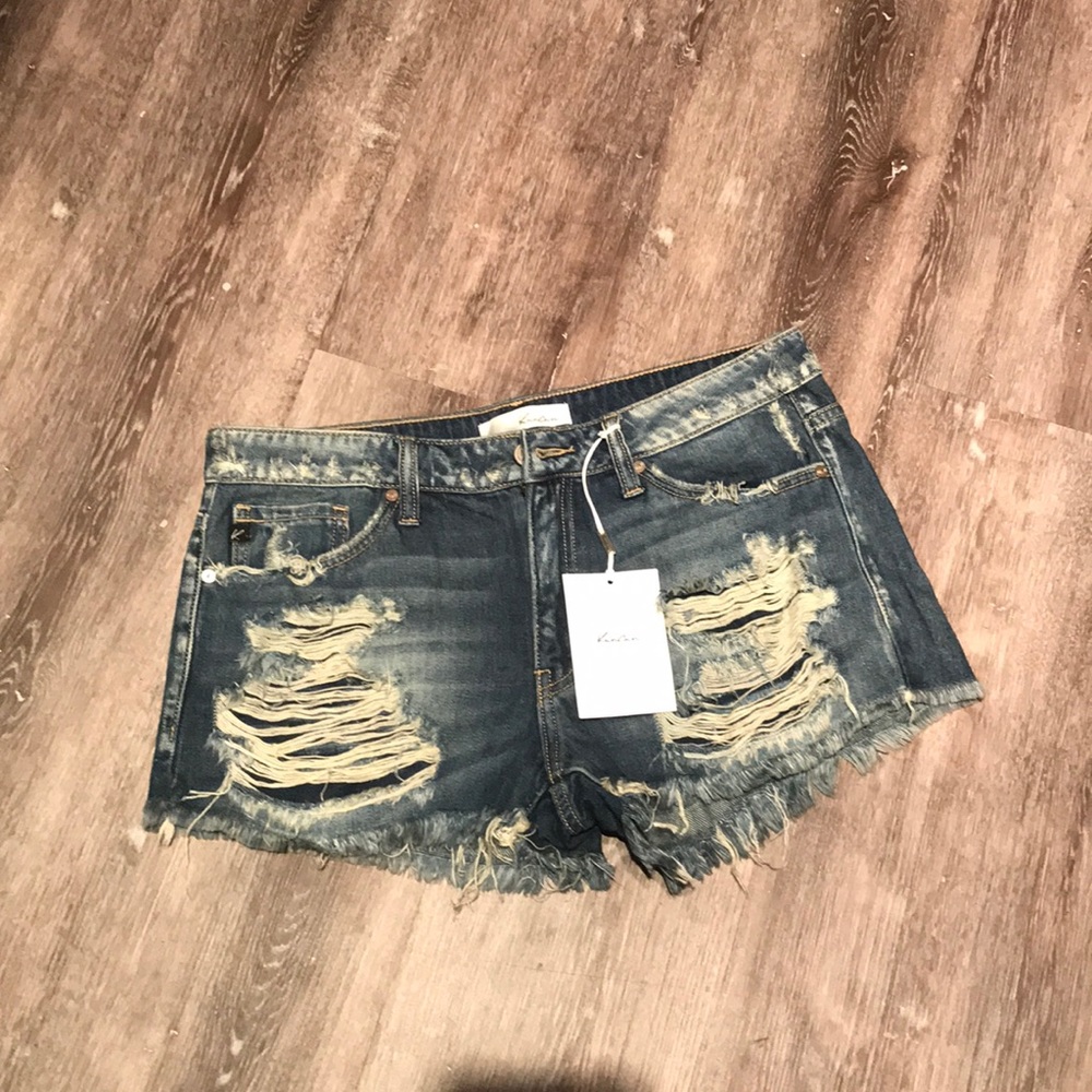 KanCan Large Distressed Demin Shorts